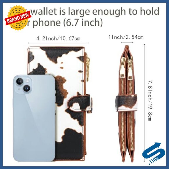 Large Capacity RFID Blocking Bifold Wallet with Zipper Pocket - Picture 4 of 8